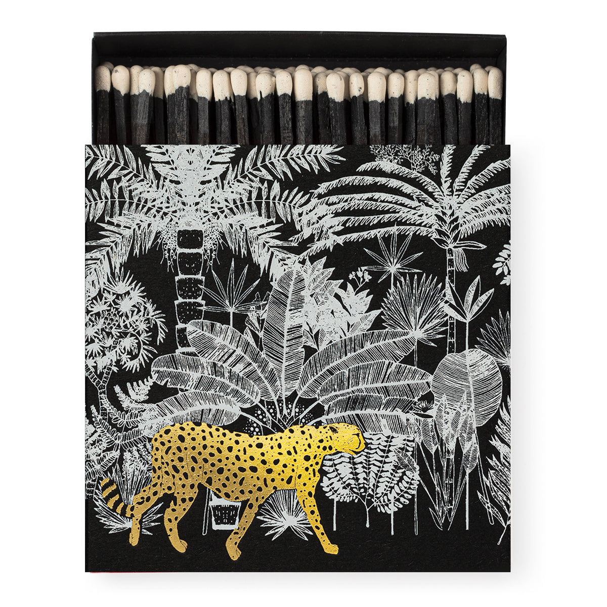 Black Cheetah in Jungle | Square - Safety Matches