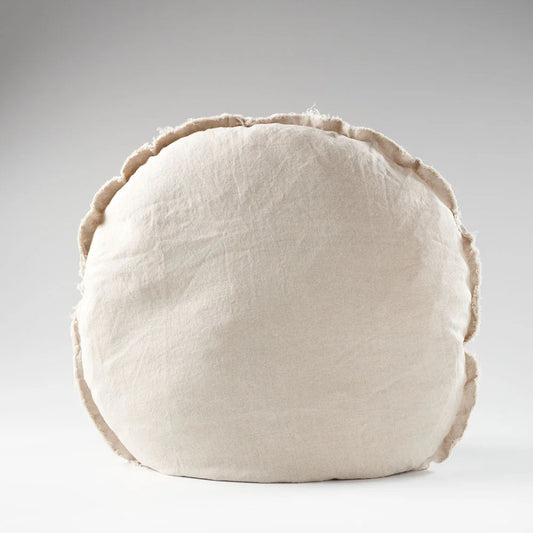 Lulu Linen Round Cushion Natural