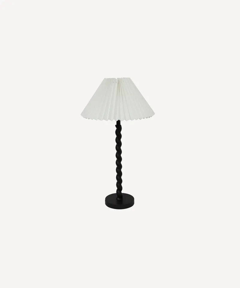 Twisted Table Lamp with Pleated Shade