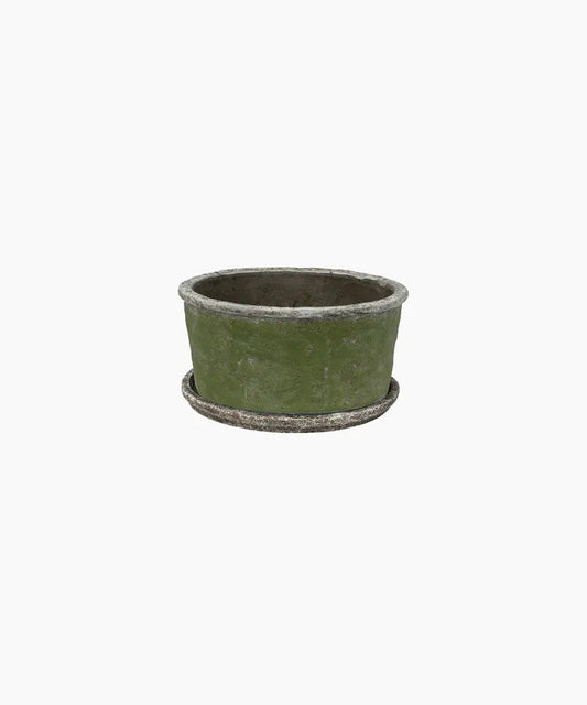 Plant Pot & Saucer Small Evergreen