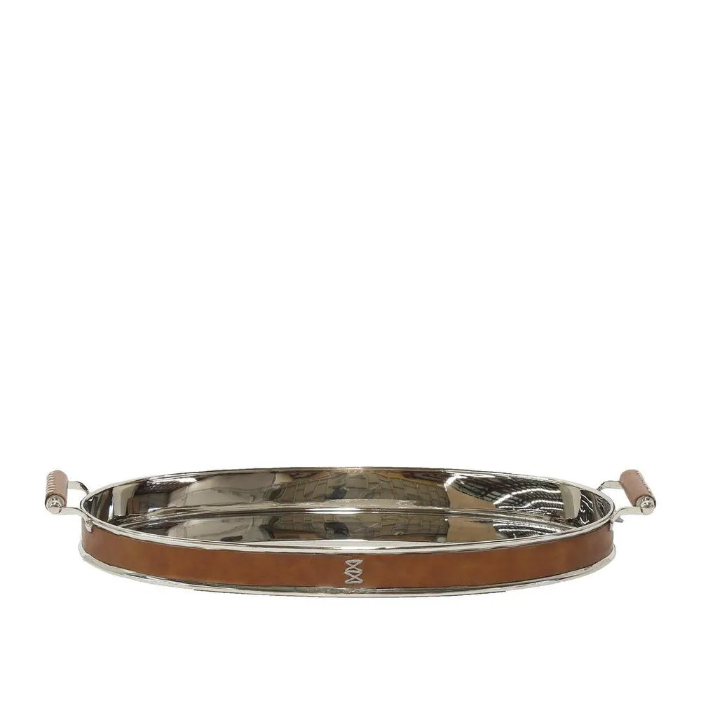 VERONA OVAL TRAY LEATHER