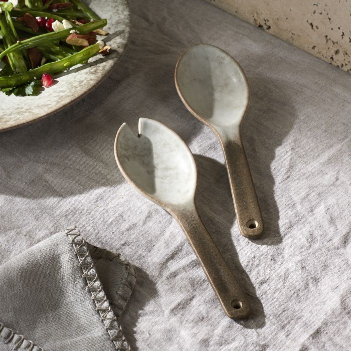 Dusk Stoneware Salad Servers