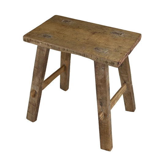 SMALL TIMBER VINTAGE SIDE TABLE/BENCH NATURAL