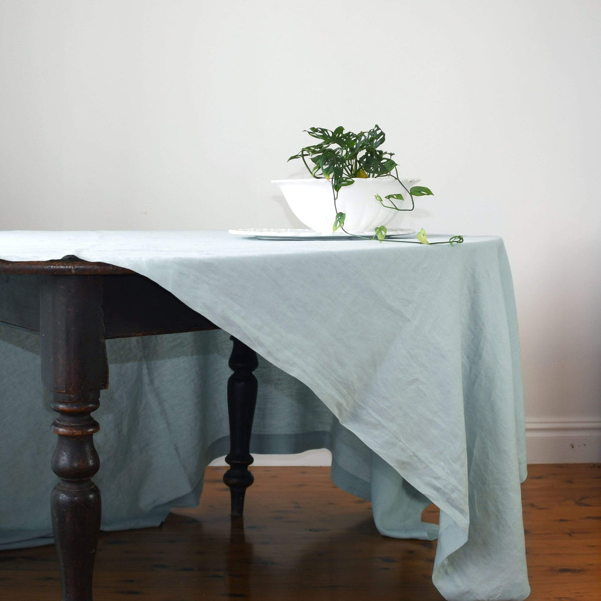 Long Lunch Linen - Duck Egg Blue Linen Tablecloth