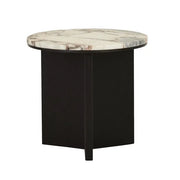 Elsie Side Table - Matt Ocean Marble - Matt Dark Oak