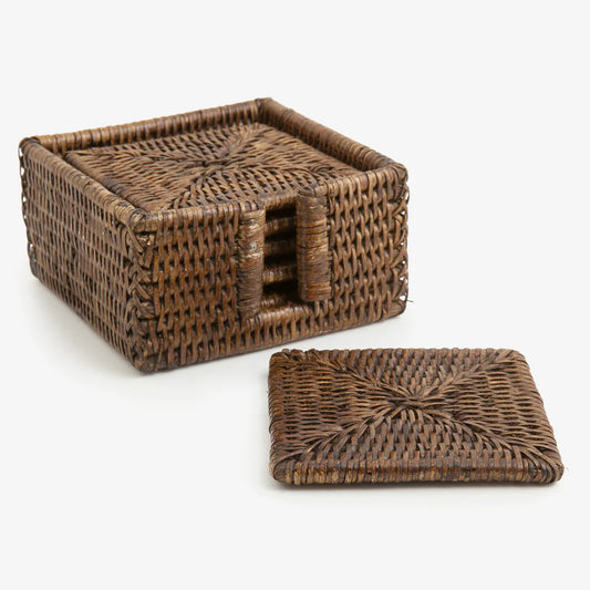 Rattan Coaster Set - Square